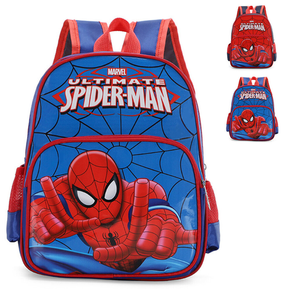 (Blue) Spider-Man Theme Cartoon Kids Child Rucksack Students Backpack Travel Kindergarten School Bag