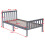 Westwood (Single, Grey) WestWood Single Double King Bed Solid Pine Frame Bedroom Footboard Grey White 10