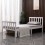 Westwood (Single, White) WestWood Single Double King Bed Solid Pine Frame Bedroom Footboard Grey White 2