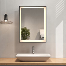 Single Door Anti-fog Dimmable LED Bathroom Mirror Cabinet