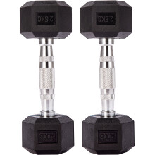 (2.5 kg, Pair) GYM MASTER Hex Dumbbells Rubber Encased 1-30kg Cast Iron Weight Lift Set Pair