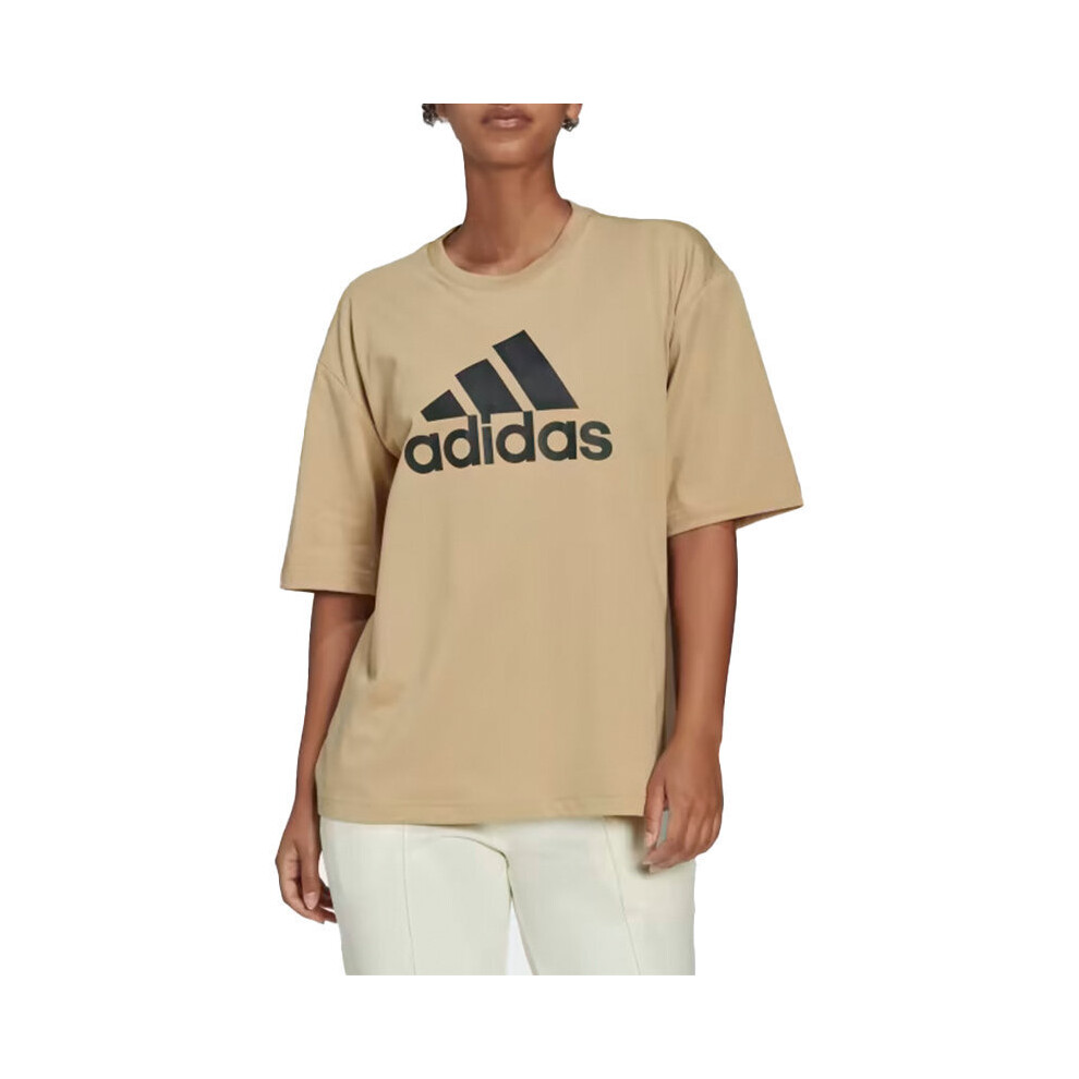 (Beige, S) Adidas HL1948 Womens T Shirts Relax Fit