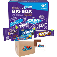 Cadbury & Oreo 64-Snacks Big Box Bundle: Nibbly Fingers, Oreo Original, Time Out Wafer & Snack Variety