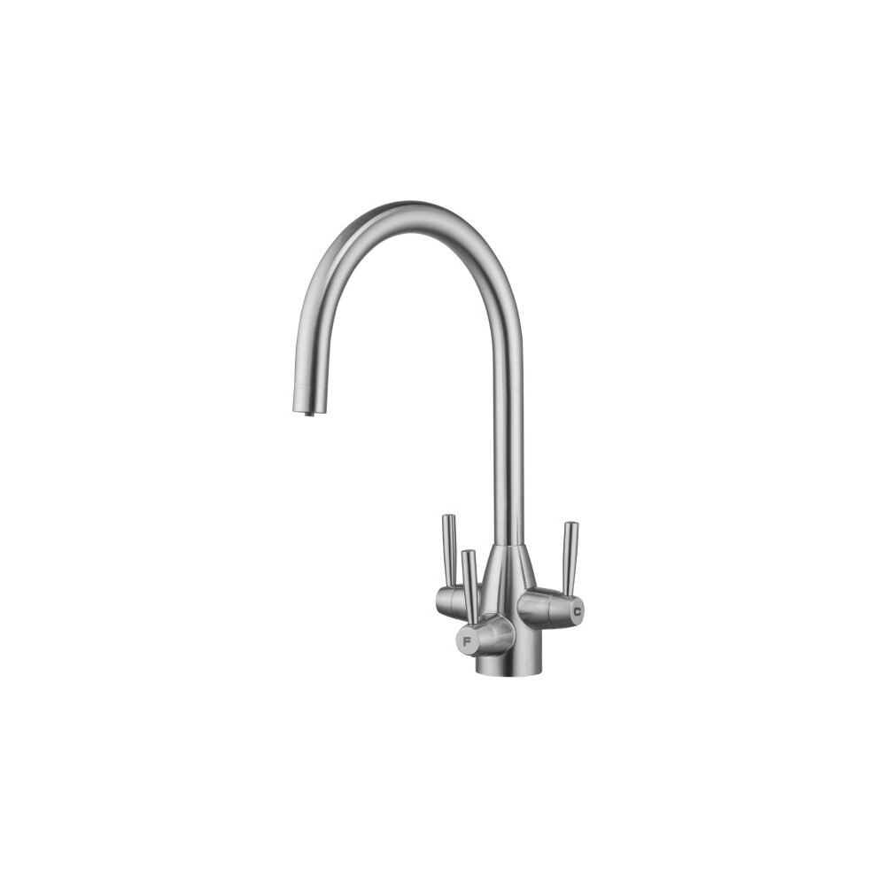 FilterLogic Bali 3 Way Mixer Filter Tap - Brushed Steel + Free Filter System