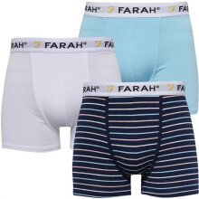 (KADEL, S) Farah Mens Designer Boxer Shorts 3 Pack Set