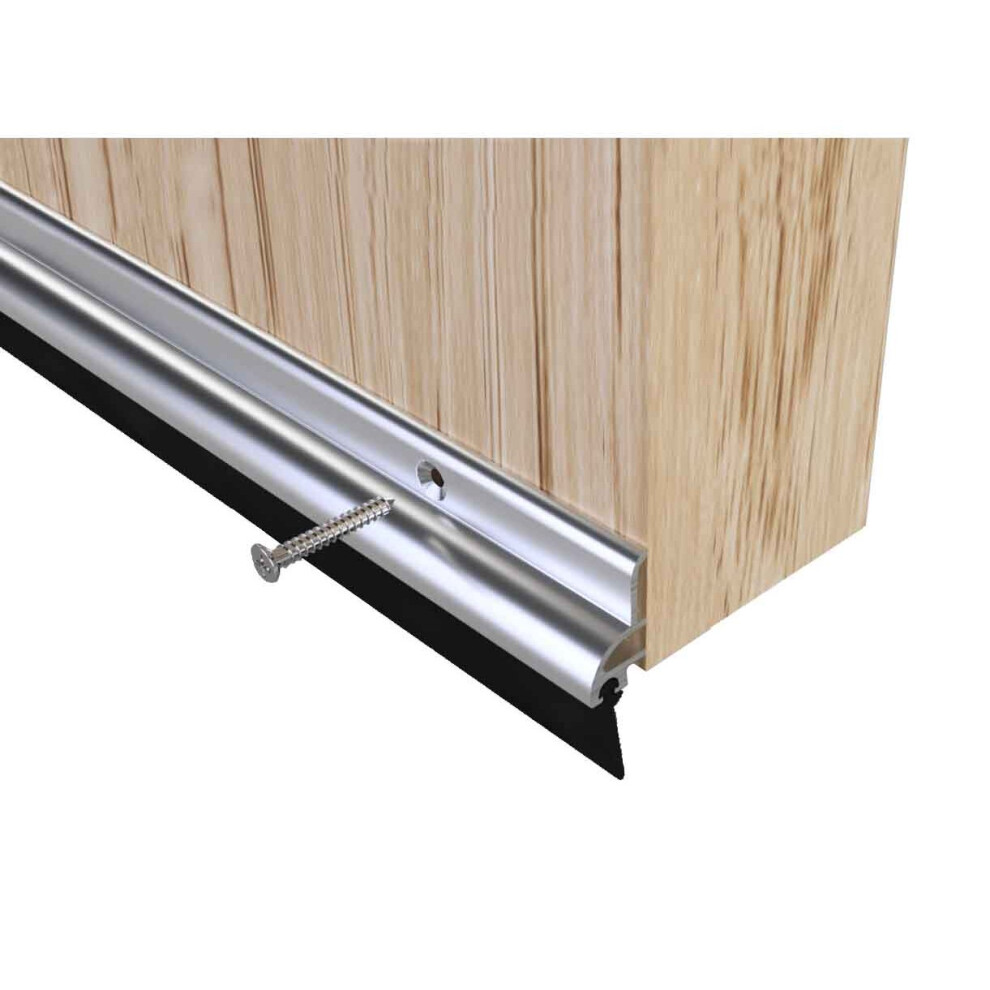 Stormguard (1 Pack) Rubber Bottom Of Door Draught Excluder Seal (838Mm, Aluminium)