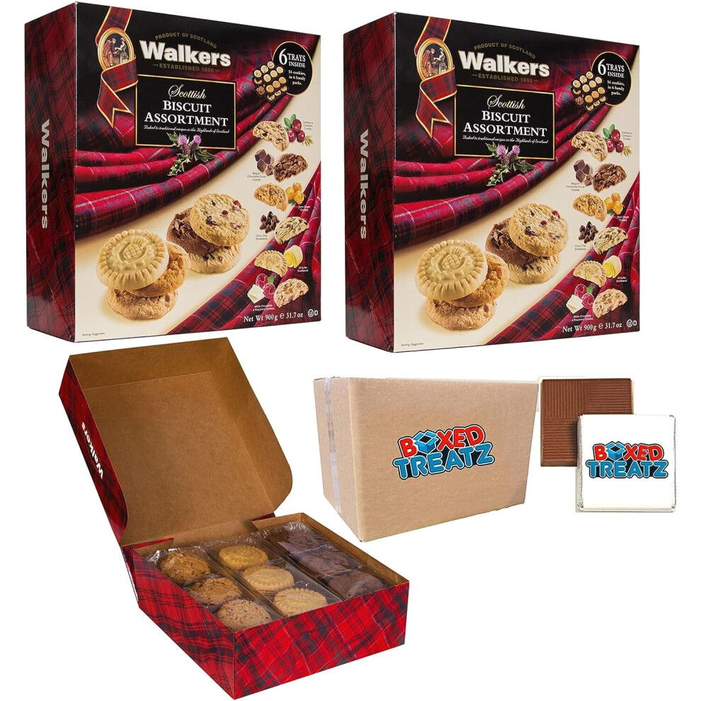 Walkers Biscuits Walkers Scottish Biscuit Assortment 1.8Kg (2X900g) – 54 Cookies: All Butter Shortbread, Stem Ginger, Chocolate Chip Shortbread, Oatcake & Cranberry