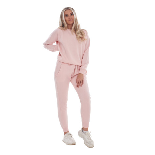 Malay Ladies Plain Tracksuit Solid Round Neck Sweatshirts Joggers Slim Fit Activewear 2