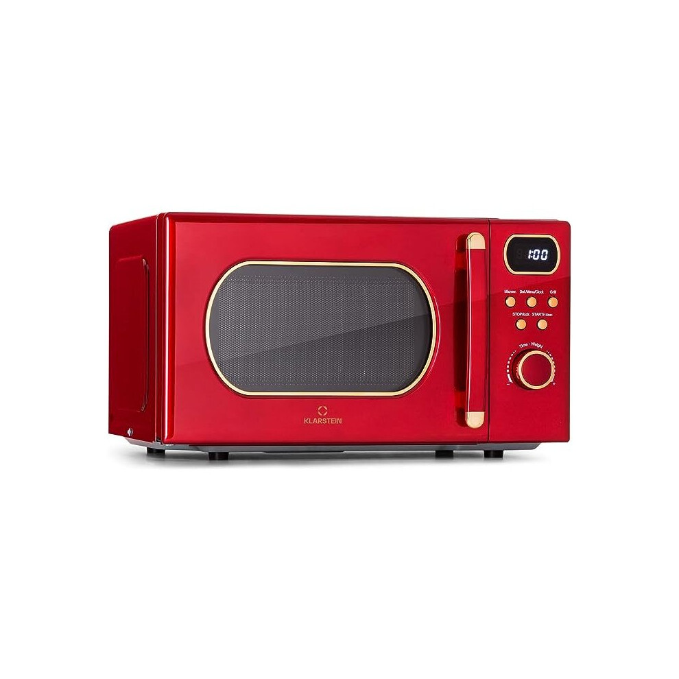 Microwave Oven, Countertop Microwave Ovens 800w with Grill, Solo Compact Stainless Steel Microwave, 20L Large Interior Smart Digital Microwave w/Defro