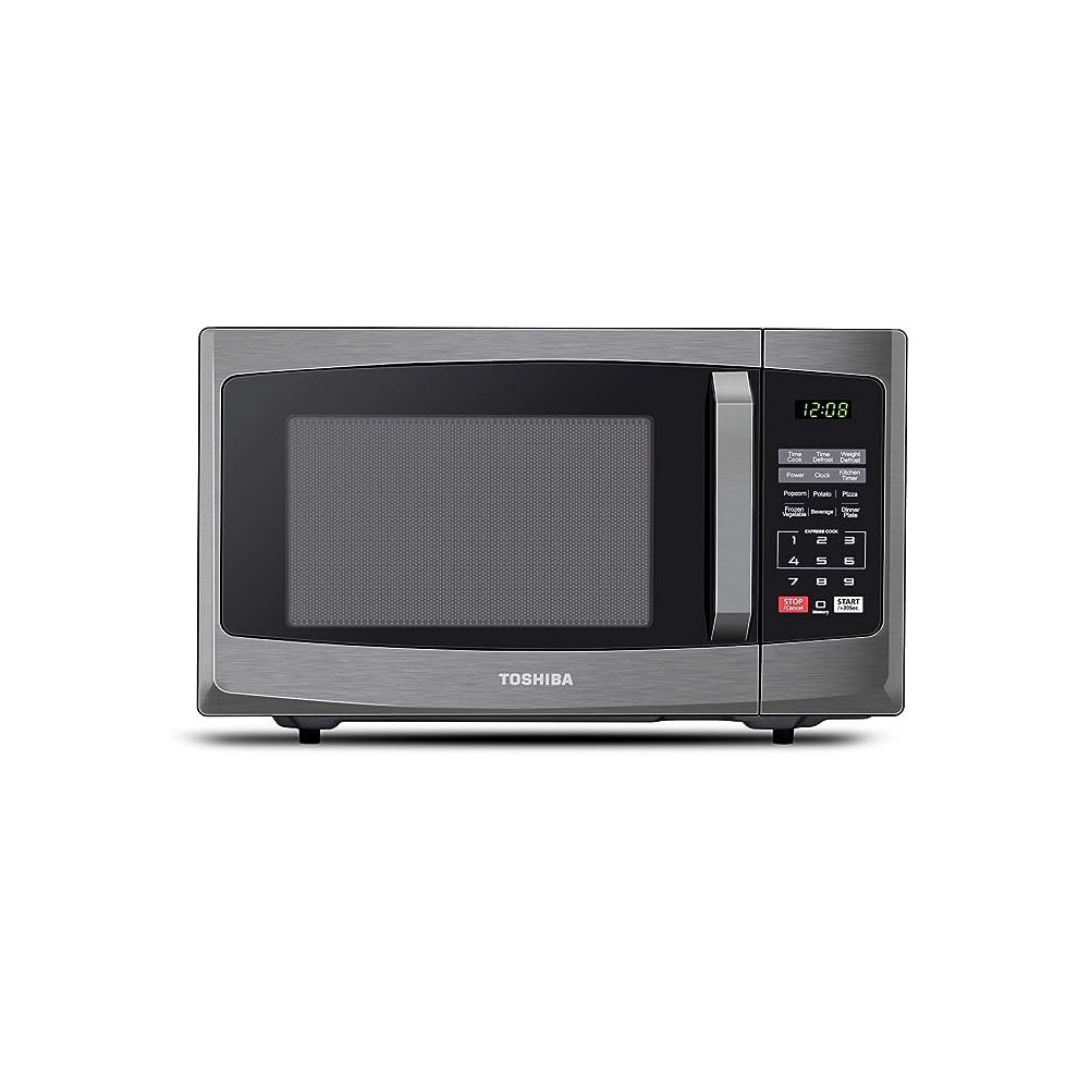 800w 23L Microwave Oven with Digital Display, Auto Defrost, One-touch Express Cook with 6 Pre-Programmed Auto Cook, and Easy Clean - Black