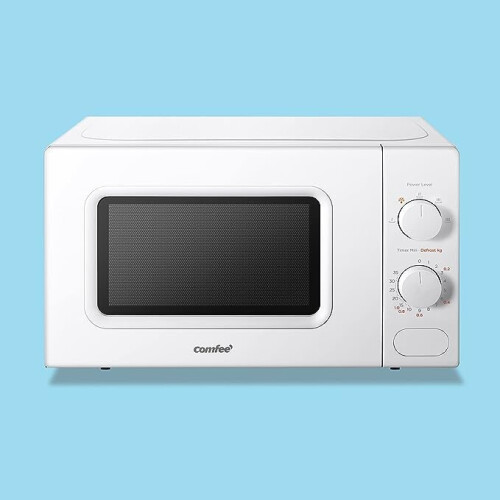 COMFEE' 700W 20L White Microwave Oven With 5 Cooking Power Levels, Quick Defrost Function, And Kitchen Manual Timer - Compact Design CM-M202CC(WH) 2