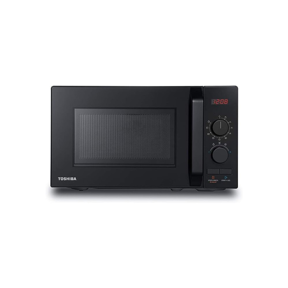 Toshiba 800w 20L Microwave Oven with 8 Auto Menus, 5 Power Levels, Mute Function, and LED Cavity Light - Black - MW2-AM20PF(BK)