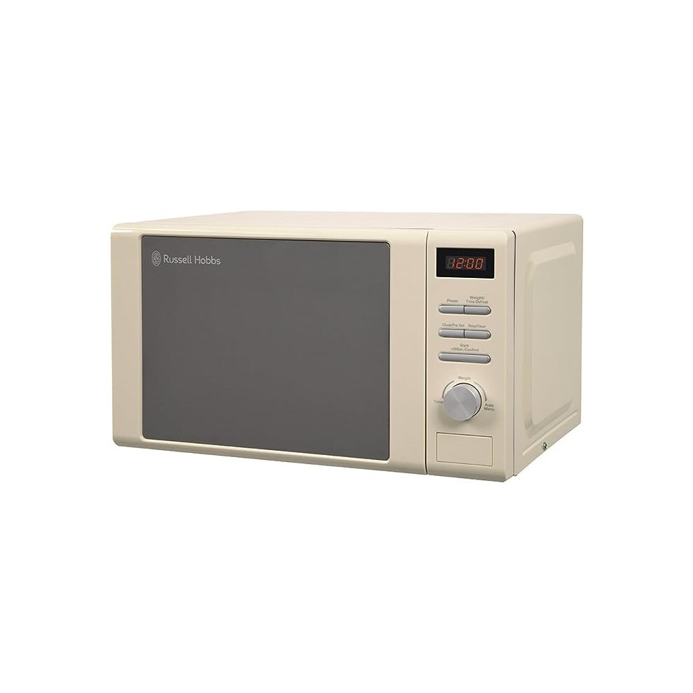 RHM2064C 20 Litre 800 W Cream Digital Heritage Microwave with 5 Power Levels, Automatic Defrost, 8 Auto Cook Menus, Clock & Timer, Easy Clean