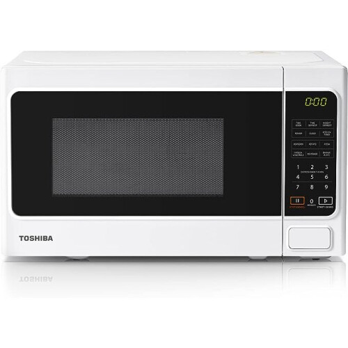 Toshiba 800w 20L Microwave Oven with 6 Preset Recipes, 11 Power Levels, Procedural Memory, Auto Defrost, and Digital Display - White - MM-EM20P(WH)