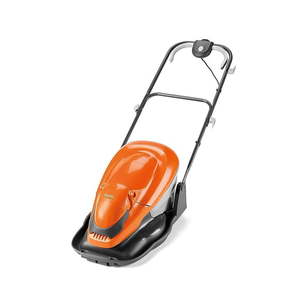 Flymo EasiGlide 360 Hover Collect Lawn Mower - 1800W Motor, 36cm Cutting Width, 26 Litre Grass Box, Folds Flat, 10m Cable Length, Orange and Grey