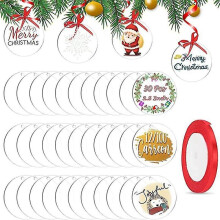 30pcs Acrylic 3.5 Inch Circle Blank with Hole Acrylic 0.080inch 1/12 Inch Thick for Acrylic Red Rib