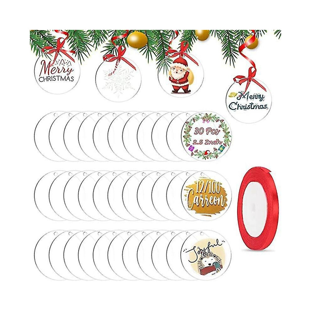 30Pcs Acrylic 3.5 Inch Circle Blank With Hole Acrylic 0.080Inch 1/12 Inch Thick For Acrylic Red Rib 4800084646776
