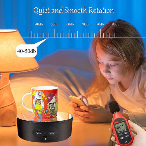 Rotating Display Stand, 360 Degree Automatic Mute Spin Turntable for Photography Display,figures An 2