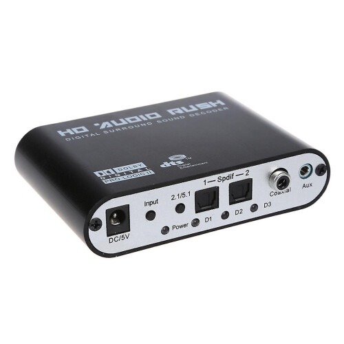5.1 Audio Rush Digital Sound Decoder Converter - Optical Spdif/ Coaxial Dolby Ac3 Dts Stereo(r/l) T
