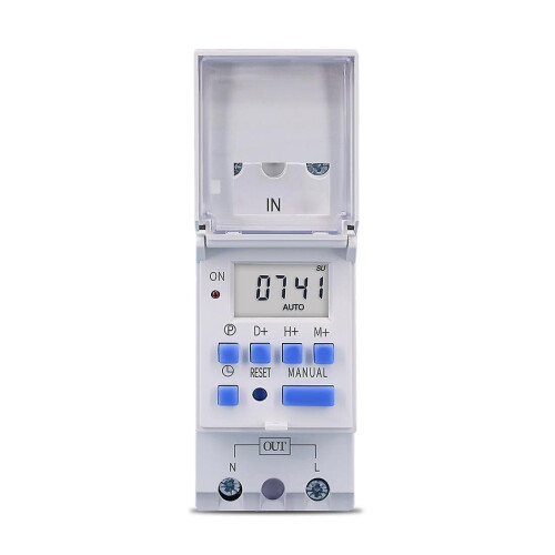 Tomzn Din Rail 2 Wire Weekly 7 Days Programmable Digital Time Switch Relay Timer Control Time Relay 2