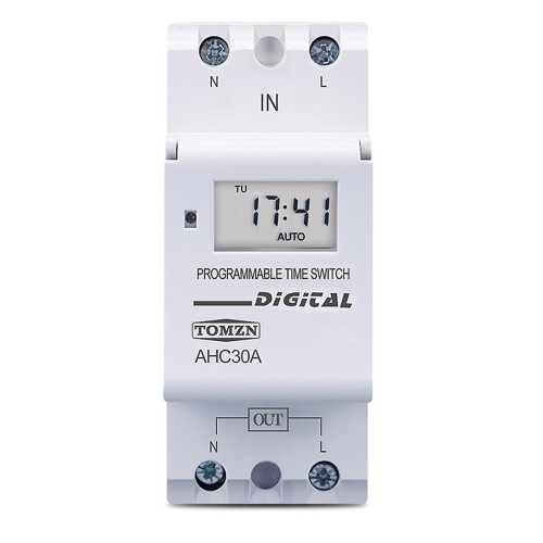 Tomzn Din Rail 2 Wire Weekly 7 Days Programmable Digital Time Switch Relay Timer Control Time Relay