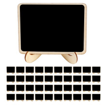 40-Pack Mini Wooden Blackboard Signs with Easel Stands - 4x3 in, Reusable Wedding & Party Decor