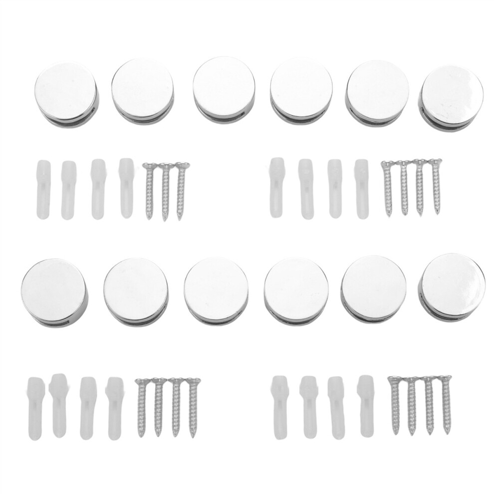 12 Pcs Zinc Alloy Glass Clips Mirror Clip Wall Mounted Glass Clamp Suitable for Bathroom Living Room Public , Etc