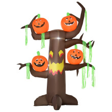 HOMCOM Inflatable Halloween Ghost Tree Pumpkins LED Lights