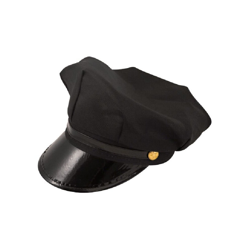 Henbrandt Adult Chauffeur Prom Limousine Driver Peaked Cap Hat Fancy Dress Costume Black