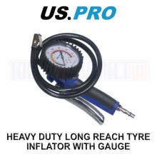 US PRO Tools Heavy Duty Long Reach Tyre Inflator With Gauge 0-170PSI 8817