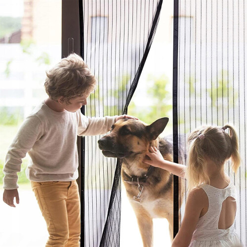 GEEZY (Black) GEEZY Magnetic Mesh Insect Curtain | Fly, Bug & Mosquito Screen 1