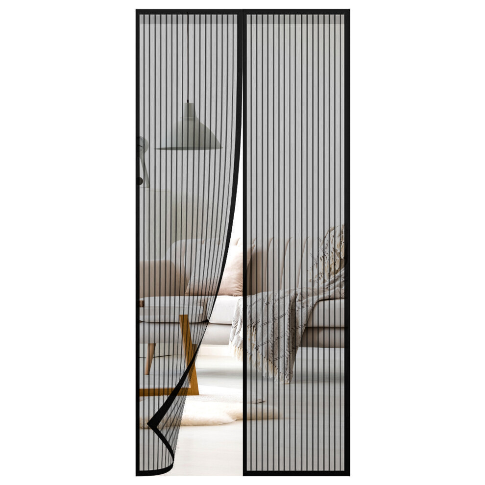 (Black) GEEZY Magnetic Mesh Insect Curtain | Fly, Bug & Mosquito Screen