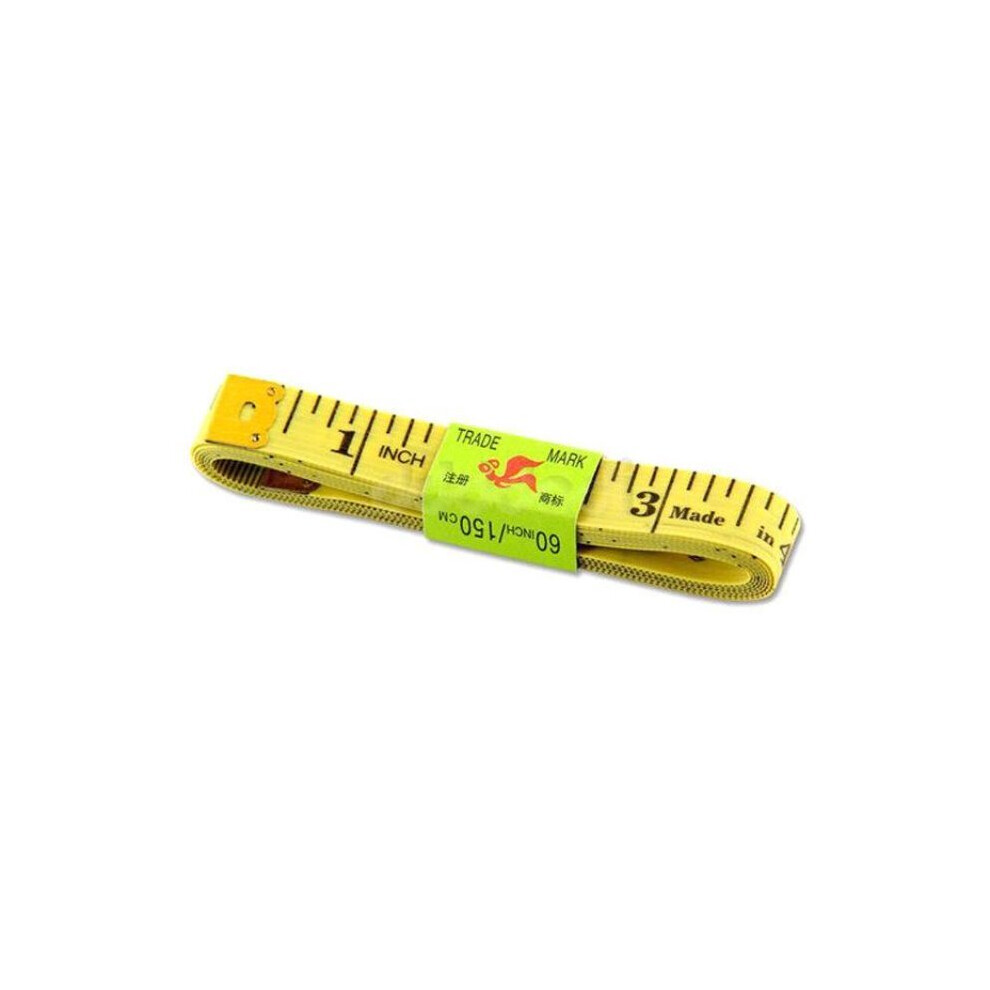 (1) 1.5M 60" Soft Plastic Ruler Tailor Cloth Body Measure Measuring Flat Tape YELLOW