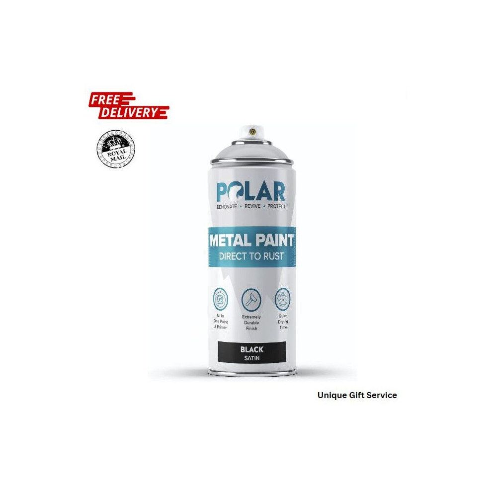 Rust Satin Black Metal Spray Paint - 400ml - Metal, Wood, Furniture