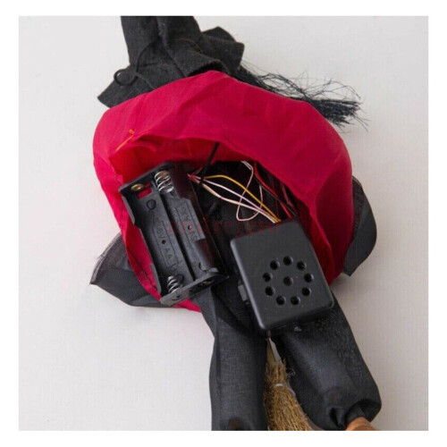 Halloween Hanging Animated Talking Witch Props Flying Witch on Broom 2