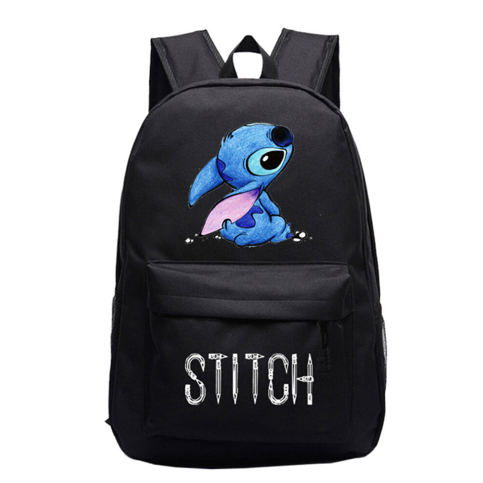 (A) Boys Girls Lilo & Stitch Backpack School Bag Students Bookbag Handbags Travelbag Daypack