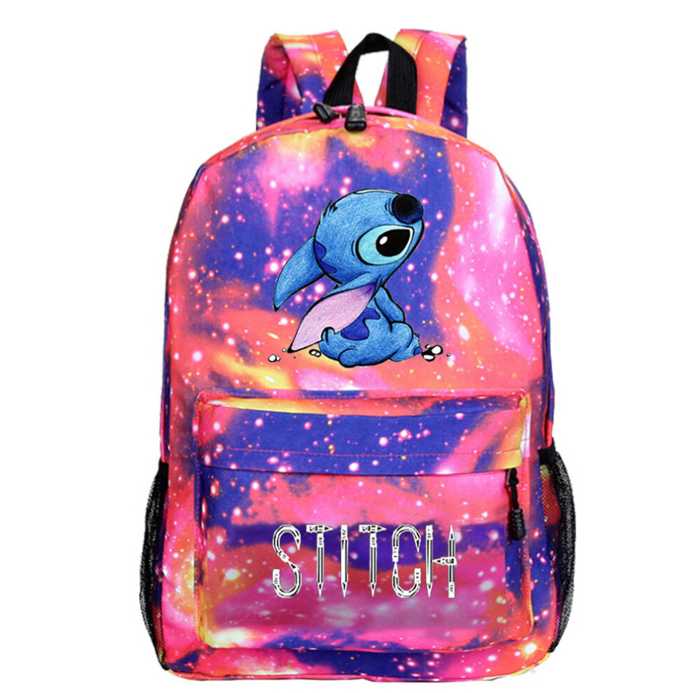 (B) Boys Girls Lilo & Stitch Backpack School Bag Students Bookbag Handbags Travelbag Daypack