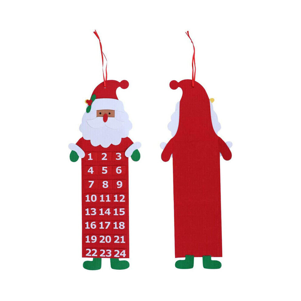 (  Santa) Christmas Advent Calendar with Pockets Felt Kids Wall Hanging Countdown Xmas