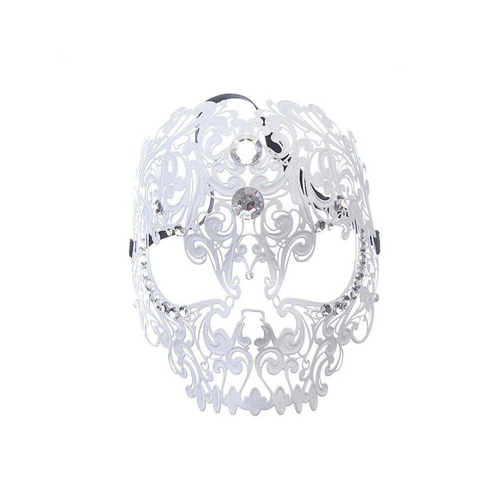 (#11White ) Fashion Metal Laser Cut Skull Shield Venetian Masquerade Men And Women  Mask-image-OPC-PCCBW7F-NEW