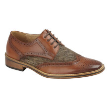 (3 UK) Boys Goor Brogue Gibson Shoe Tan