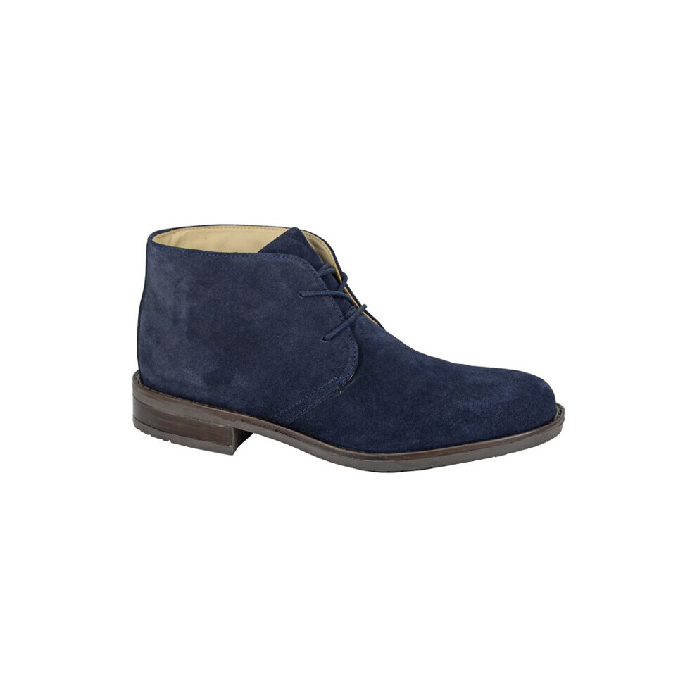Roamers (10 Uk) Mens Suede 2 Eyelet Chukka Boots Navy Blue