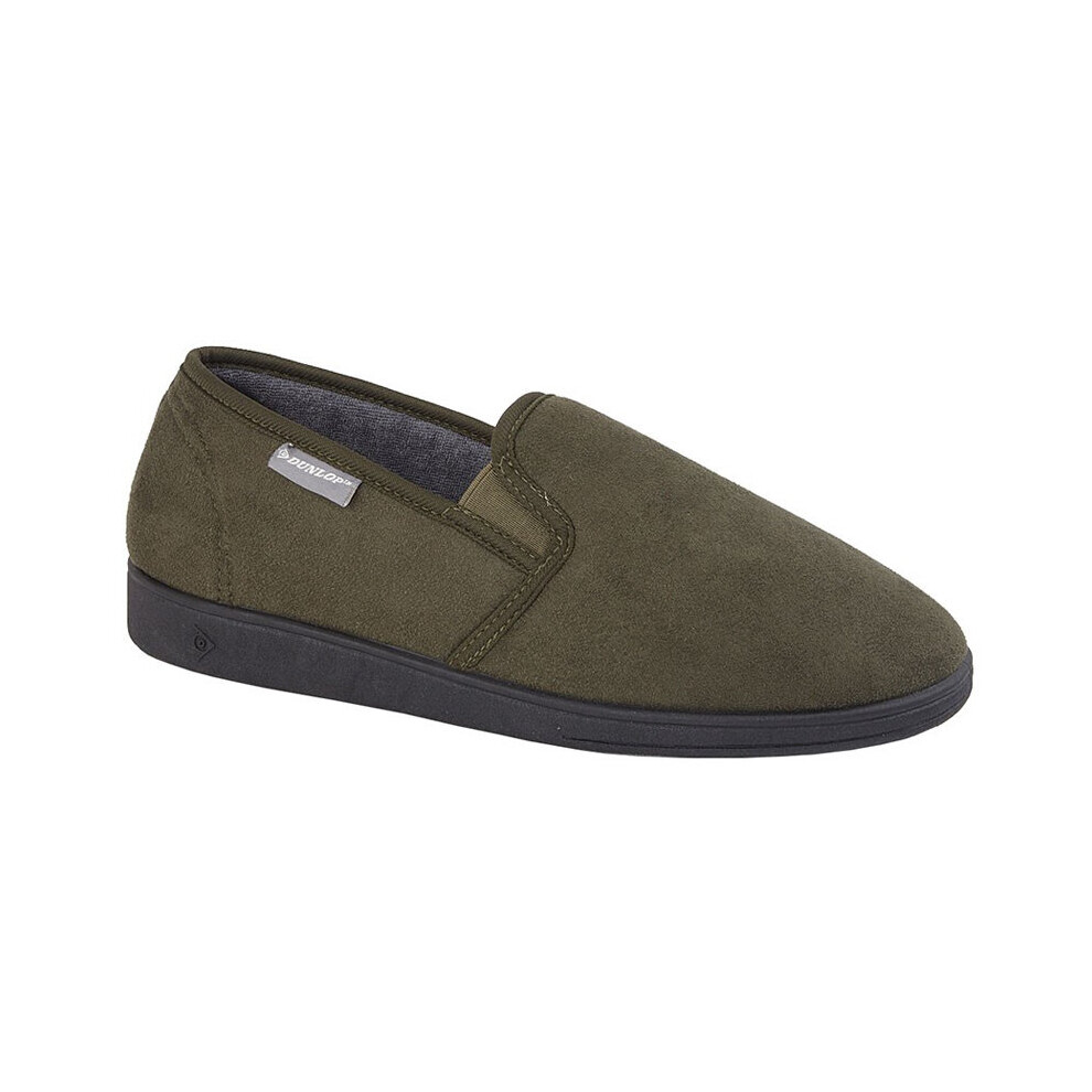 Mens Dunlop JETHRO Twin Gusset Slipper Olive