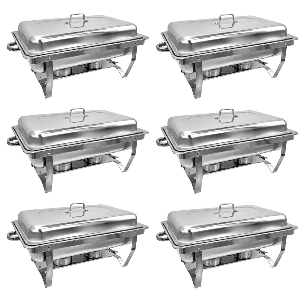 Chafing Dish Buffet Set 6 Pack 8QT Stainless Steel Food Warmer Set