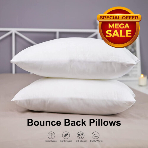 (Super Bounce Pillow Pair Only) 2 X Pillow Luxury Extra Filled Soft ...