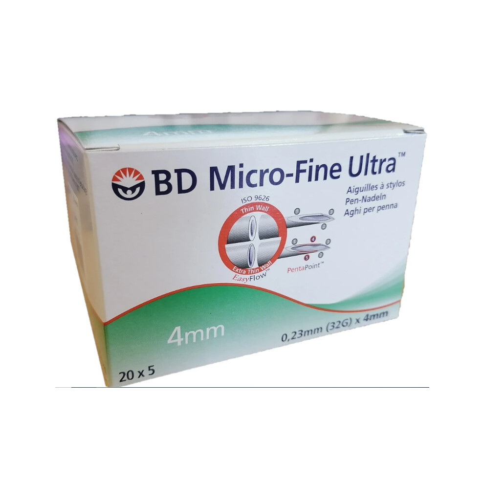 BD Micro-Fine Ultra 0.23mm(32G) x 4mm Pack of 100