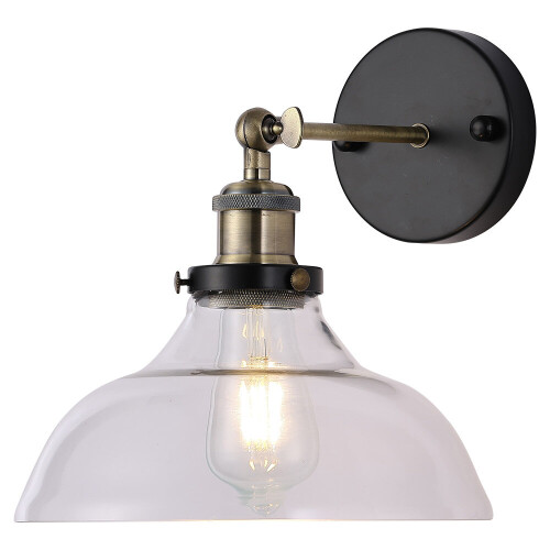 Living And Home (#2) Industrial 1-Light Wall Lamp with Clear Glass Shade 1
