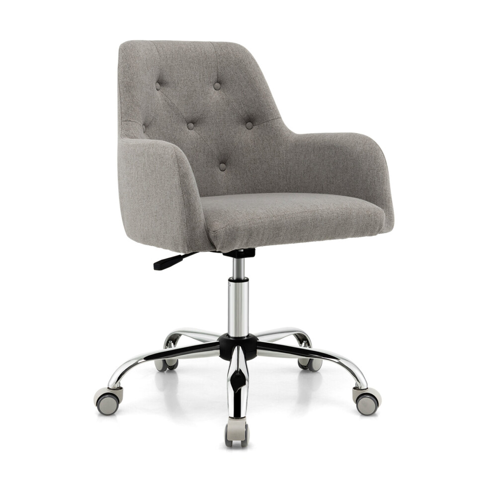 Home Office Swivel Chair w/Tufted Back Wheels & Arms Height-Adjustable