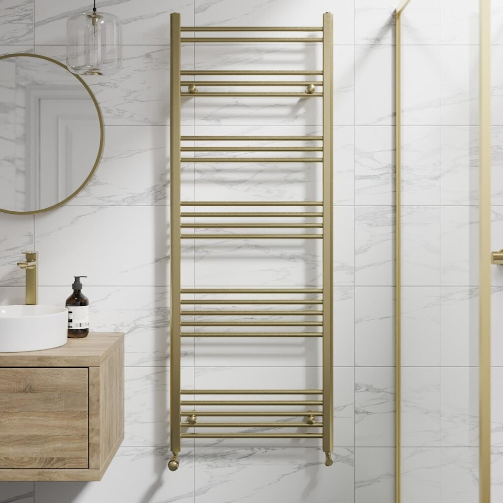 Duratherm Heated Towel Rail Brushed Brass 1600 X 600Mm Flat