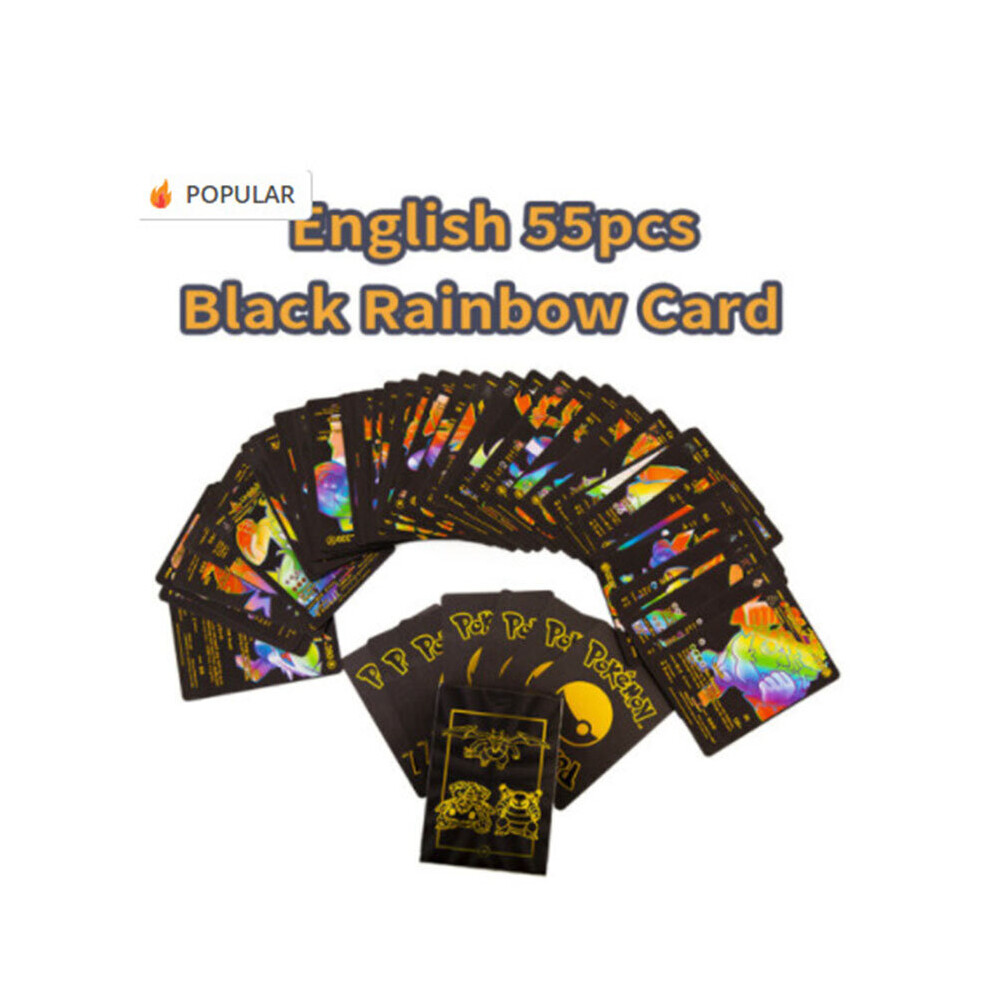 (55PCS Black Rainbow Cards) 2023 Version Pokemon Rare Collection Trading Cards