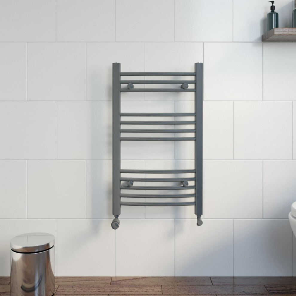 Duratherm Curved Heated Towel Rail Anthracite - 750 X 450Mm 5056696002786